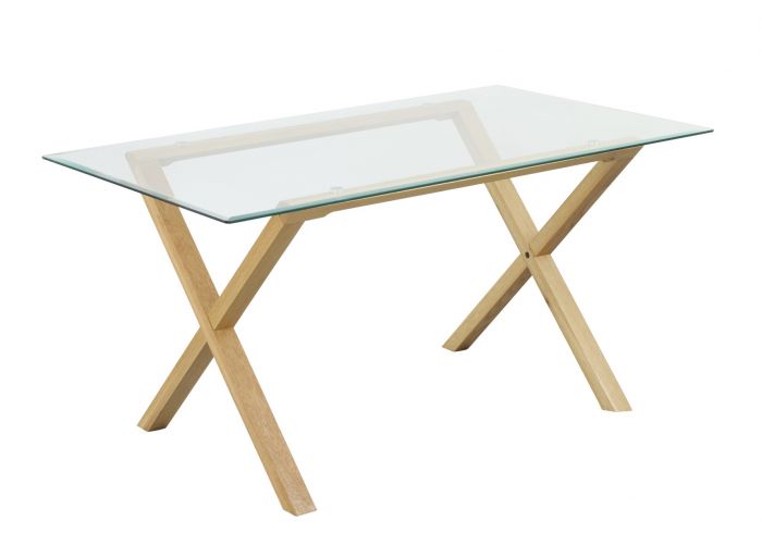 LPD Cadiz Dining Table Glass & Solid Oak