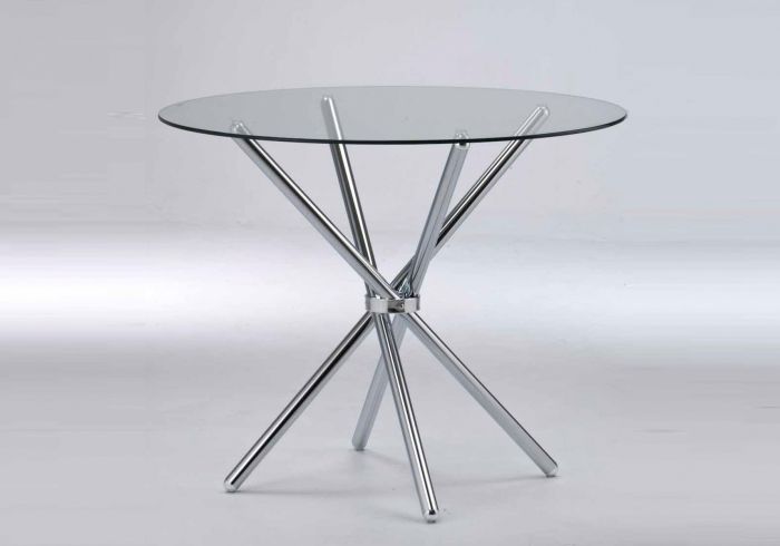 LPD Casa Glass & Chrome Dining Table