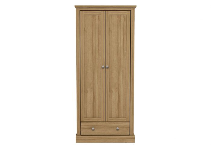 LPD Devon 2 Door 1 Drawer Oak Wardrobe