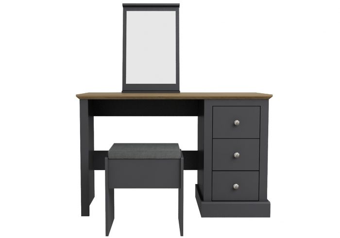 LPD Devon Charcoal & Oak Dressing Table Set