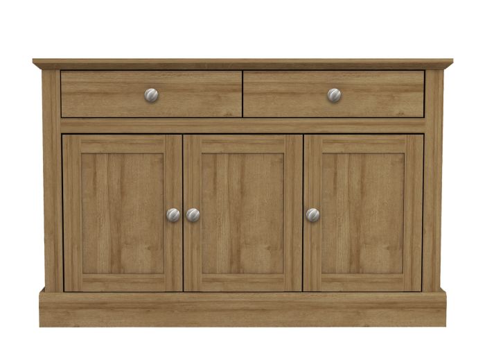 LPD Devon 3 Door 2 Drawer Oak Sideboard