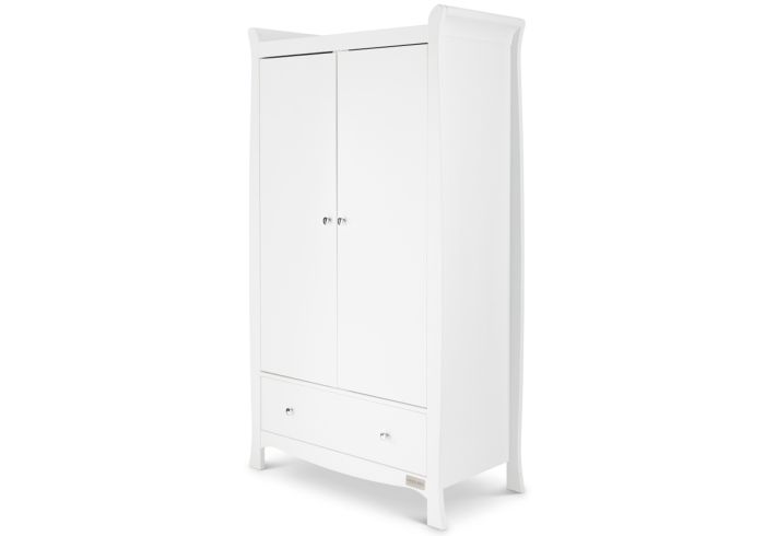 White classic styled wardrobe 2 doors 1 drawer by 2 hanging rails by Ickle Bubba