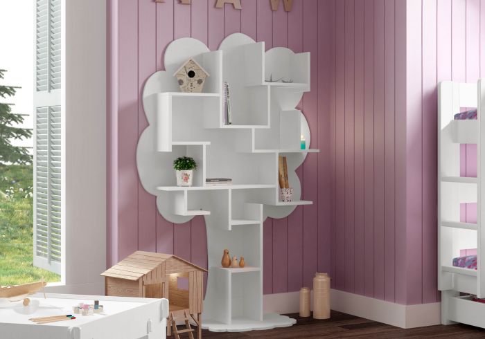 Louane Tree Bookcase - White