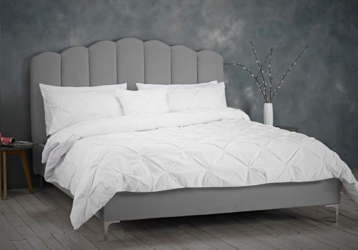 LPD Willow Silver Velvet Bed Frame