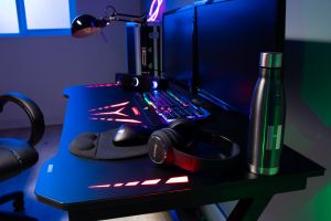 Flair Power D Gaming Desk With Colour Changing LED Lights