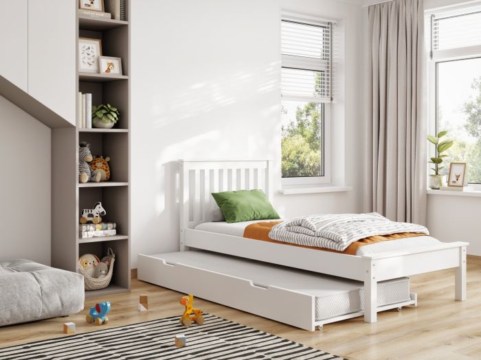 Flair Disley Solid Wood Single Guest Bed - White
