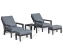 Maze Manhattan 2 Seat Reclining Lounge Set - Grey