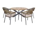 Maze Bali Rope Weave 4 Seat Round Fixed Dining Set