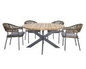 Maze Bali Rope Weave 4 Seat Round Fixed Dining Set