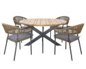 Maze Bali Rope Weave 4 Seat Round Fixed Dining Set