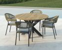 Maze Bali Rope Weave 4 Seat Round Fixed Dining Set