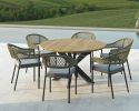 Maze Bali Rope Weave 6 Seat Round Fixed Dining Set