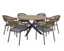 Maze Bali Rope Weave 6 Seat Round Fixed Dining Set