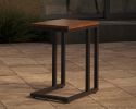 Maze Oslo U Shaped Teak Top Side Table - Charcoal