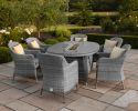 Maze Santorini 6 Seat Oval Fire Pit Dining Set