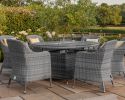 Maze Santorini 6 Seat Oval Fire Pit Dining Set