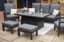 Maze Manhattan Reclining 3 Seat Sofa Set with Rising Table & Footstools