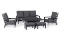 Maze Manhattan Reclining 3 Seat Sofa Set with Rising Table & Footstools