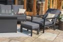 Maze Manhattan Reclining 3 Seat Sofa Set with Fire Pit Table & Footstools