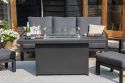 Maze Manhattan Reclining 3 Seat Sofa Set with Fire Pit Table & Footstools