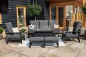 Maze Manhattan Reclining 3 Seat Sofa Set with Fire Pit Table & Footstools