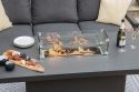 Maze Manhattan Reclining 3 Seat Sofa Set with Fire Pit Table & Footstools