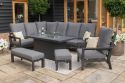 Maze Manhattan Reclining Corner Dining Set with Fire Pit Table & Armchair