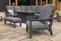 Maze Manhattan Reclining Corner Dining Set with Fire Pit Table & Armchair