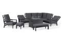 Maze Manhattan Reclining Corner Dining Set with Fire Pit Table & Armchair