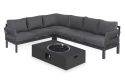 Maze Oslo Corner Group with Rectangular Gas Fire Pit Table - Charcoal