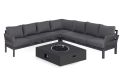 Maze Oslo Large Corner Group with Square Gas Fire Pit Table - Charcoal