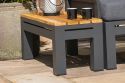 Maze Oslo Rectangular Teak Top Side Table - Charcoal