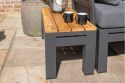 Maze Oslo Rectangular Teak Top Side Table - Charcoal