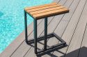 Maze Oslo U Shaped Teak Top Side Table - Charcoal