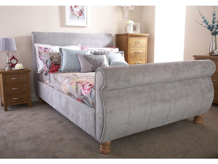 GFW Chicago Fabric Sleigh Bed