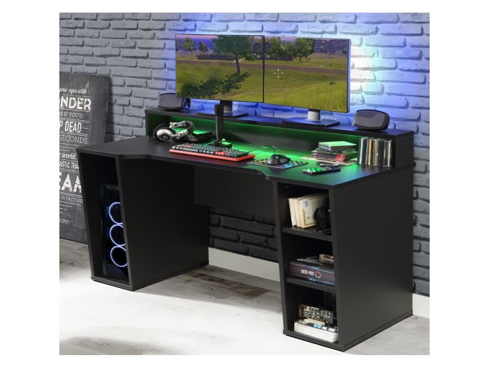 Flair Power X Computer Gaming Desk With Colour Changing LED Lights