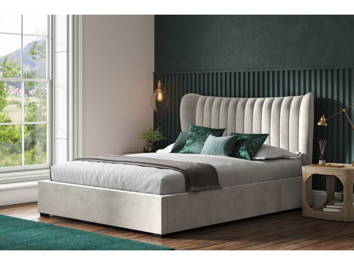 Emporia Beds Harcourt Velvet Ottoman Light Grey
