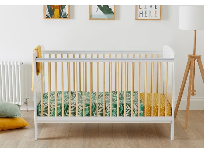 Ickle Bubba Coleby Classic Cot Bed available in White Scandi white and Scandi Grey slatted base