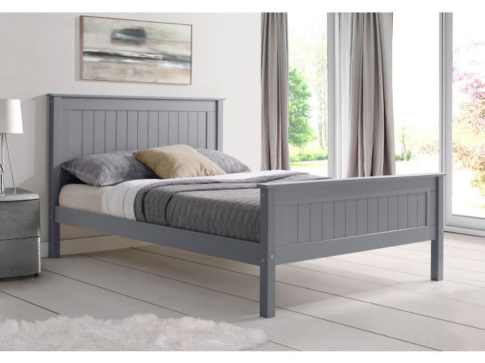 Limelight Taurus High Foot End Wooden Bed Frame made from solid wood classic style single small double double king sizes grey dark grey and white