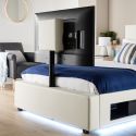 X Rocker Ava Upholstered TV Bed White