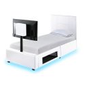 X Rocker Ava Upholstered TV Bed White