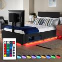 X Rocker Ava Upholstered TV Bed Black