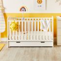 Ickle Bubba Coleby Classic Cot Bed and Under Drawer Traditional style white finish requires a 140x70cm mattress