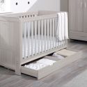 Ickle Bubba Pembrey Ash Grey Cot Bed and Under Drawer Ash Grey finish Modern style Under drawer on castors