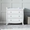 Ickle Bubba Snowdon Changing Unit Classic style, white finish 3 drawers, silver handles