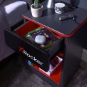 X Rocker Carbon-Tek Bedside Table with LEDs and Wireless Charging - Black