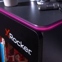 X Rocker Carbon-Tek Bedside Table with LEDs and Wireless Charging - Black