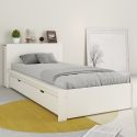 Noomi Juno Storage Bookcase Bed Single White
