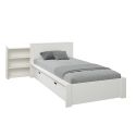 Noomi Juno Storage Bookcase Bed Single White
