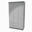 Welcome Furniture Plymouth Tall Triple 2 Drawer Robe Dust Grey